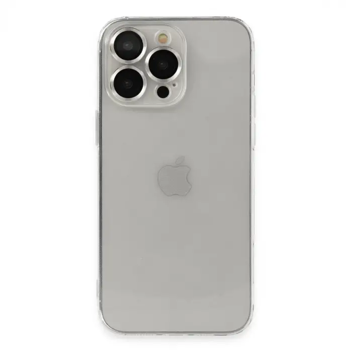 Apple İphone 13 Pro Max Kılıf Luko Lens Silikon - Gümüş
