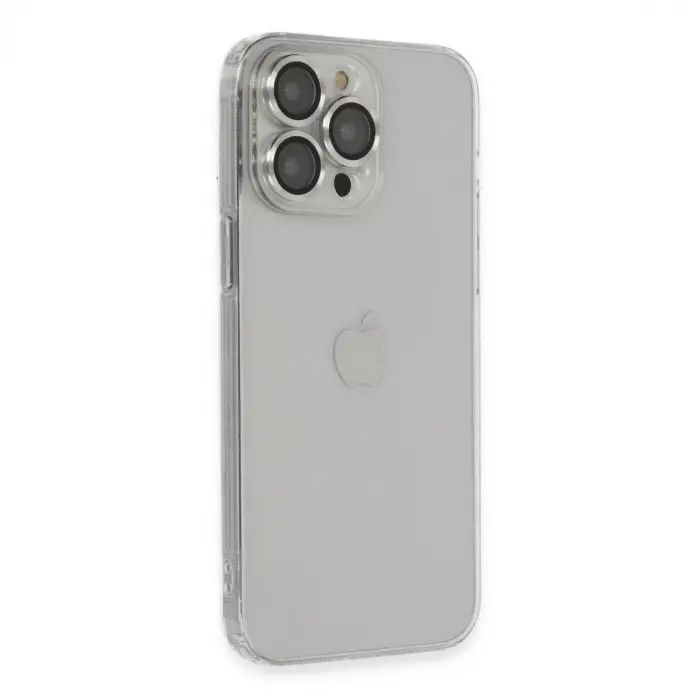 Apple İphone 13 Pro Max Kılıf Luko Lens Silikon - Gümüş