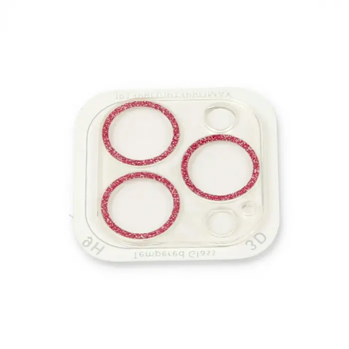 Apple İphone 13 Pro Shine Kamera Lens Koruma Cam - Pembe