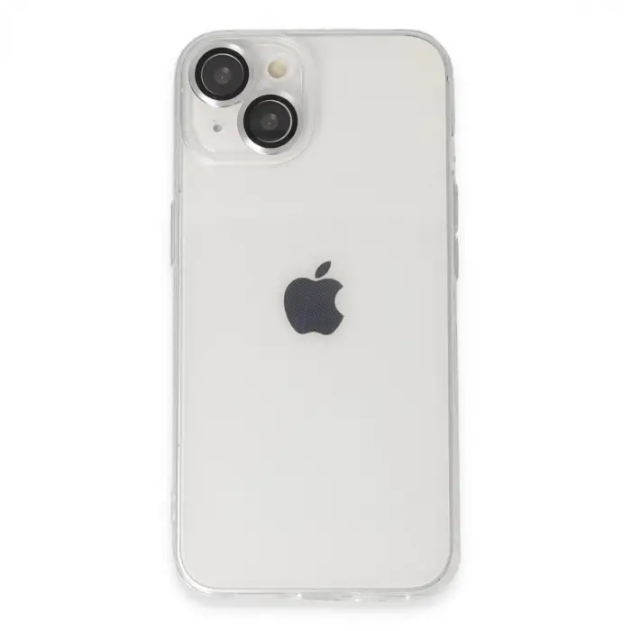 Apple İphone 14 Kılıf Luko Lens Silikon - Gümüş