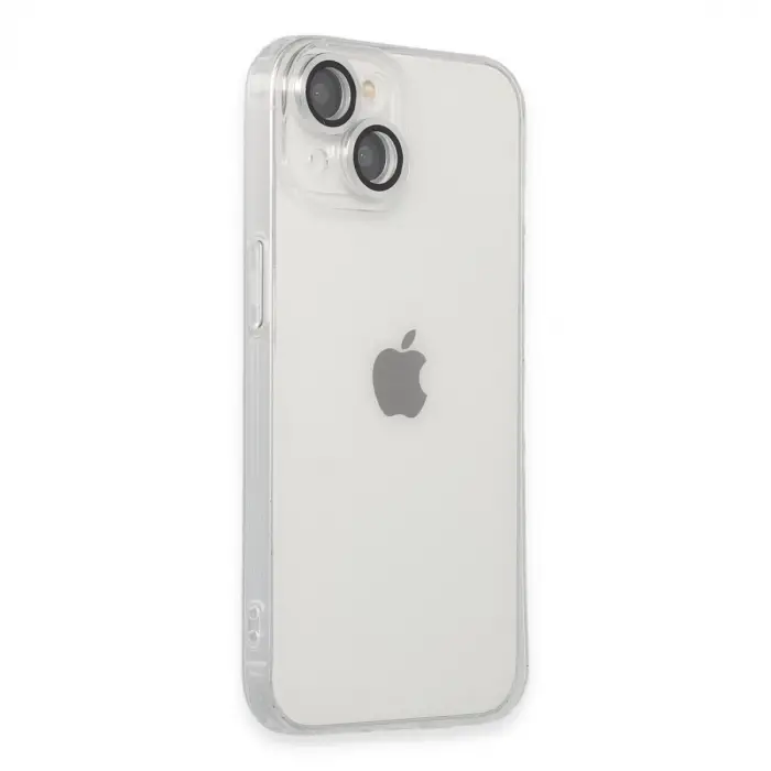 Apple İphone 14 Kılıf Luko Lens Silikon - Gümüş