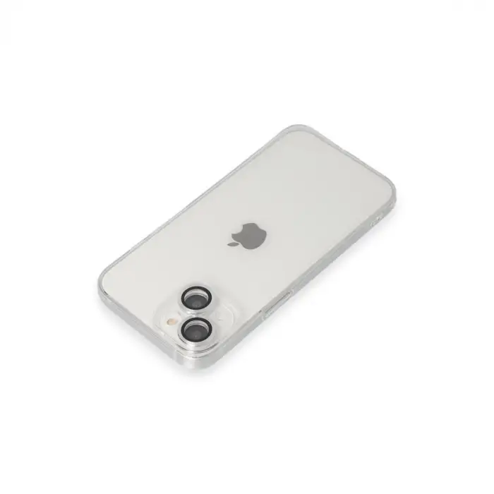 Apple İphone 14 Kılıf Luko Lens Silikon - Gümüş