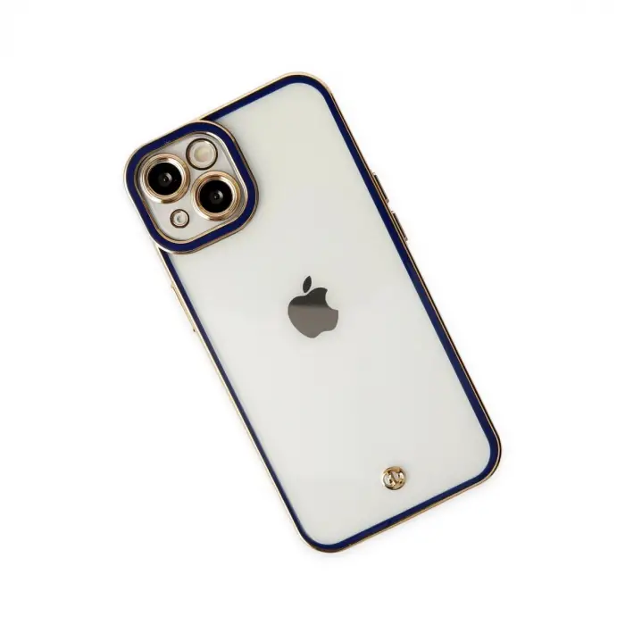 Apple İphone 14 Plus Kılıf Liva Lens Silikon - Mavi