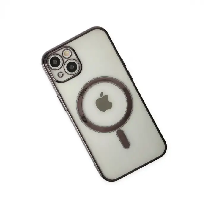 Apple İphone 14 Plus Kılıf Magneticsafe Lazer Silikon - Siyah