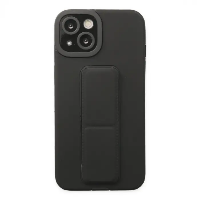 Apple İphone 14 Plus Kılıf Mega Standlı Silikon - Siyah