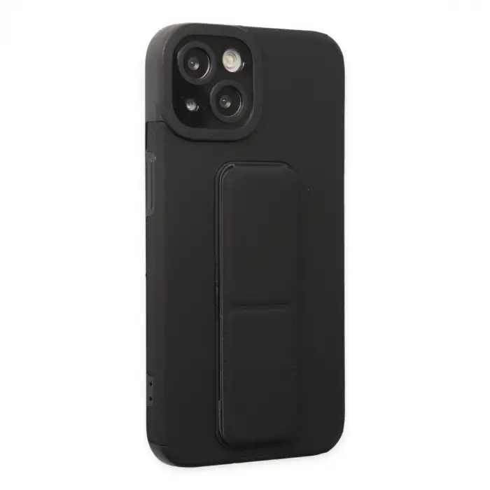 Apple İphone 14 Plus Kılıf Mega Standlı Silikon - Siyah