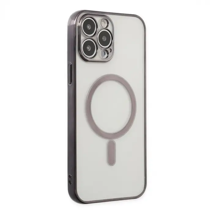 Apple İphone 14 Pro Kılıf Magneticsafe Lazer Silikon - Siyah