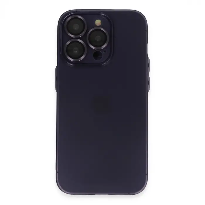 Apple İphone 14 Pro Max Kılıf Luko Lens Silikon - Derin Mor