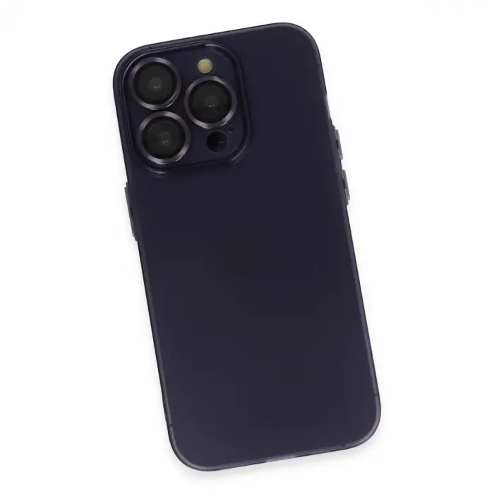 Apple İphone 14 Pro Max Kılıf Luko Lens Silikon - Derin Mor