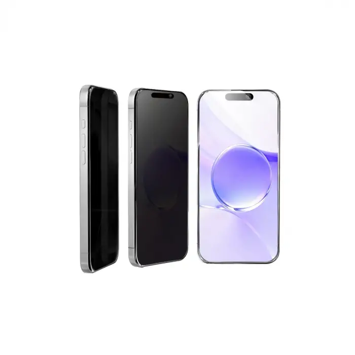 Apple İphone 15 Pro Bilvis 5in1 5d Magic Hayalet Cam Ekran Koruyucu - Siyah