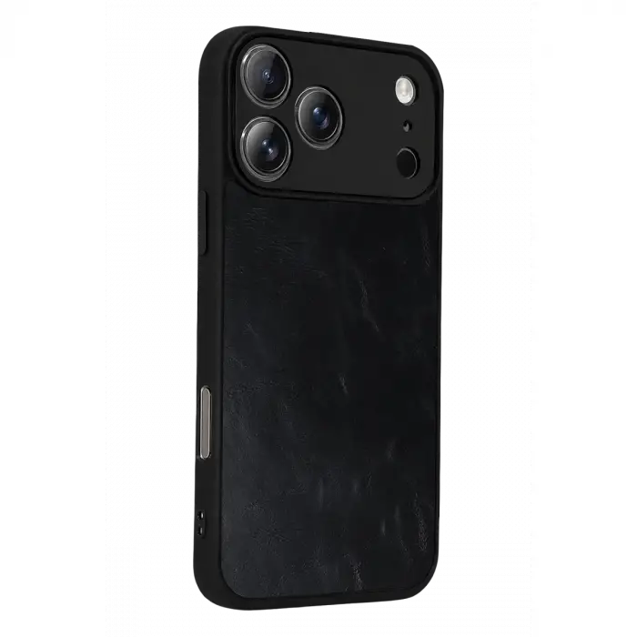 Apple İphone 17 Pro Aras Deri Kapak - Siyah