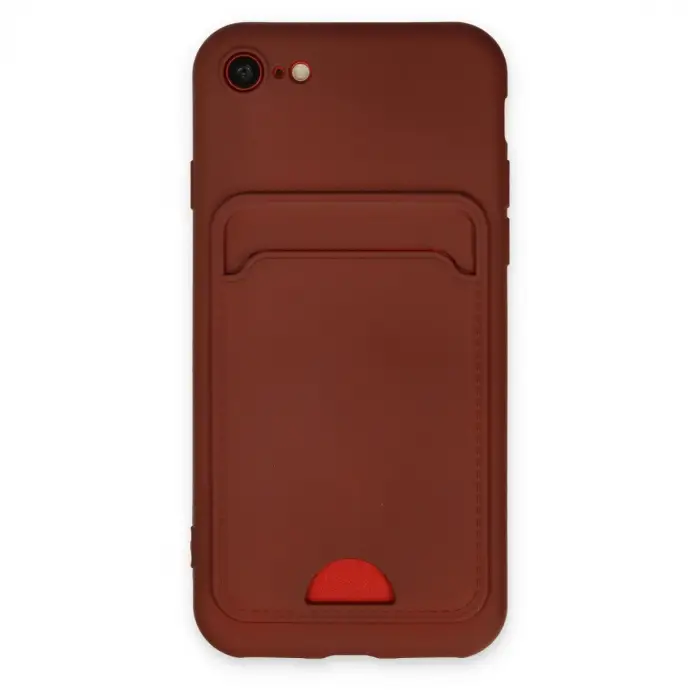 Apple İphone 7 Kılıf Kelvin Kartvizitli Silikon - Bordo