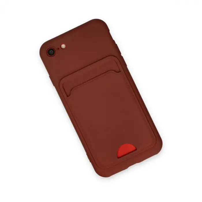 Apple İphone 7 Kılıf Kelvin Kartvizitli Silikon - Bordo