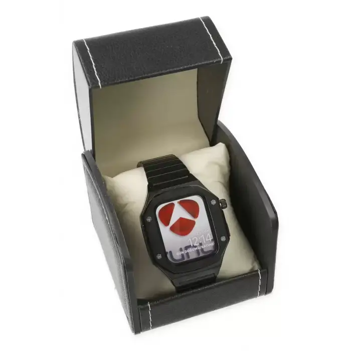 Apple Watch 44mm KR409 Metal Kordon - Siyah