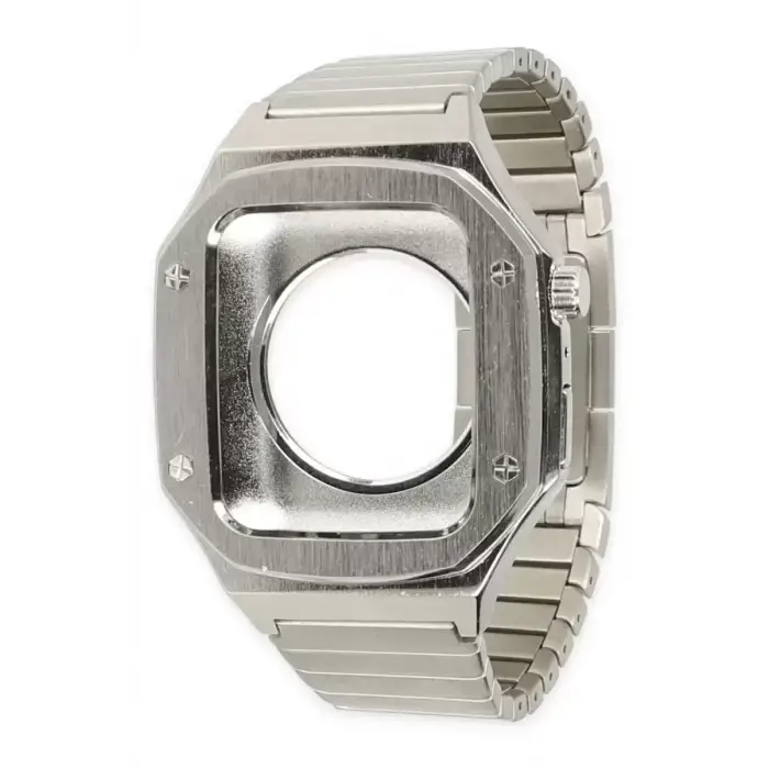 Apple Watch 45mm KR409 Metal Kordon - Gümüş