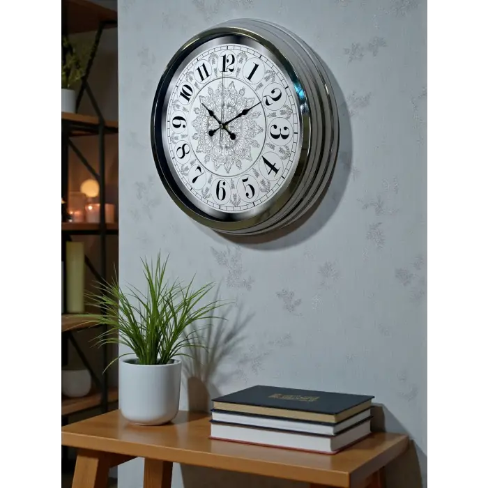 Asil Motif Krom 40 Cm Metal Duvar Saati
