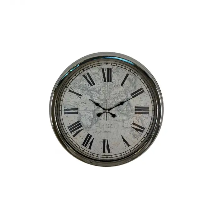 Atlas Silver 40 Cm Metal Duvar Saati