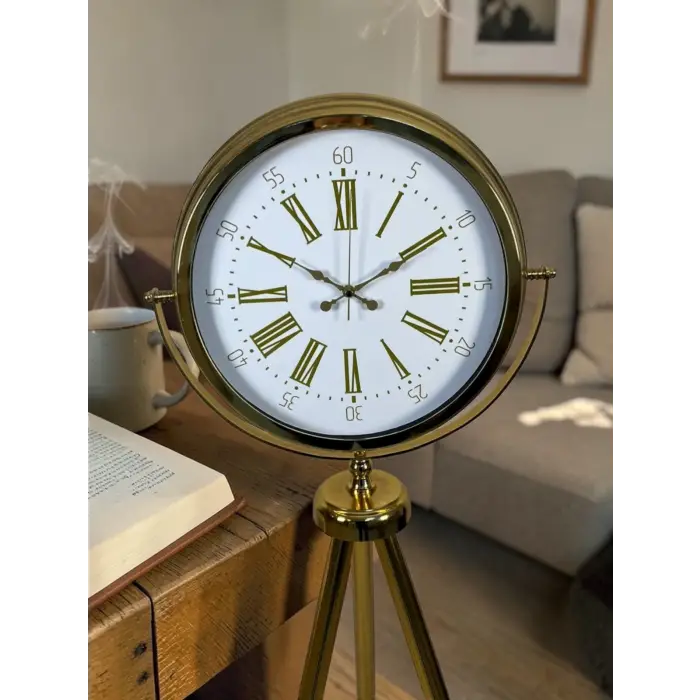 Aura Gold Tripod Ayaklı Dekoratif Saat