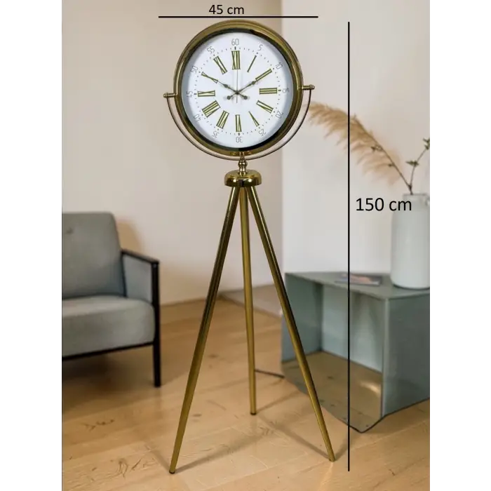 Aura Gold Tripod Ayaklı Dekoratif Saat