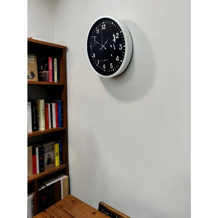 Beyaz 36 Cm Atatürk Modern Tasarım Duvar Saati