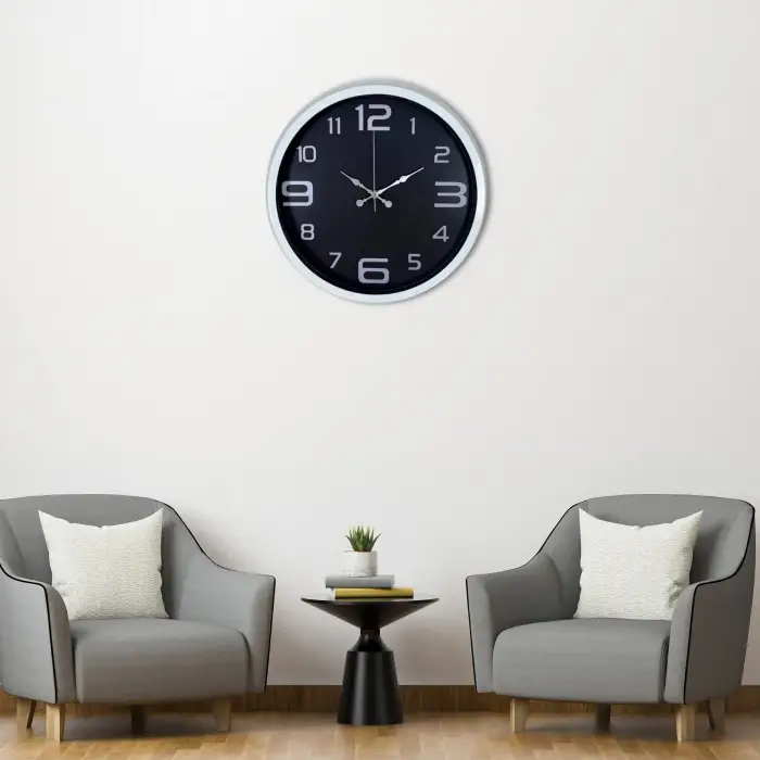 Beyaz 40 Cm Metal Modern Duvar Saati