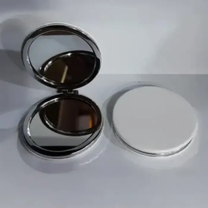 Beyaz Yuvarlak Büyüteçli Cep Aynası