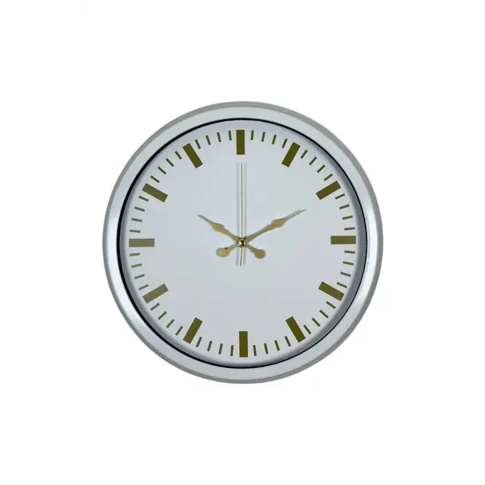 Beyaz Zarafet 40 Cm Metal Duvar Saati