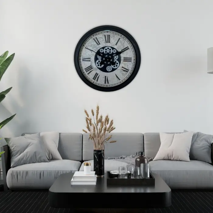 Black Atlas Series 60 Cm Çarklı Duvar Saati