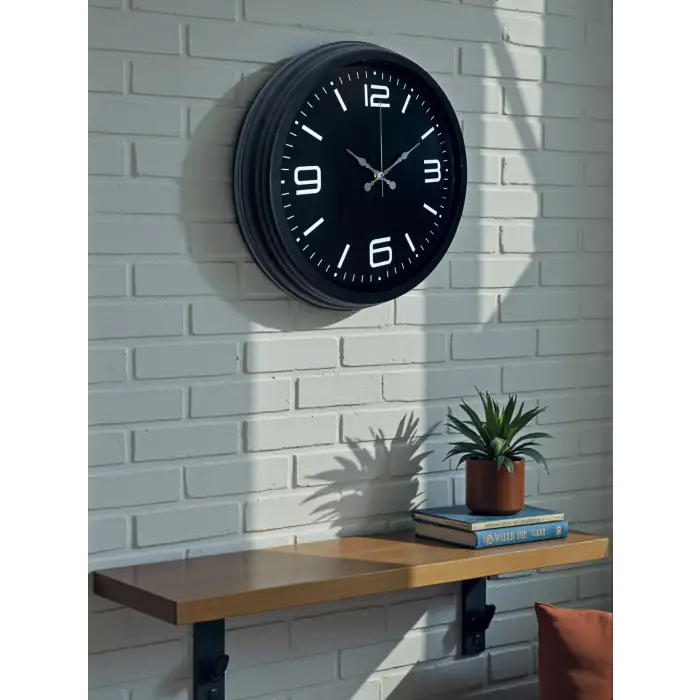Black Royal Tasarım 40 cm Metal Duvar Saati