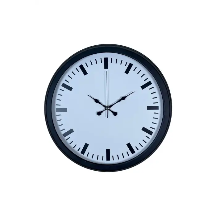 Black & White Baseline 40 Cm Metal Duvar Saati
