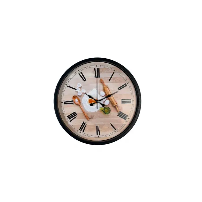 Chef Kitchen Siyah 36 Cm Dekoratif Duvar Saati