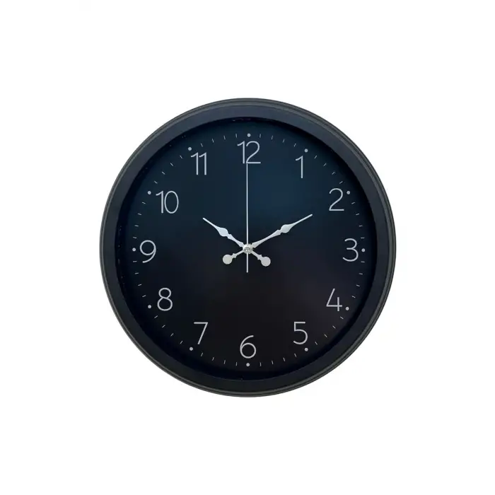 Classic Black Zarif 40 cm Metal Duvar Saati