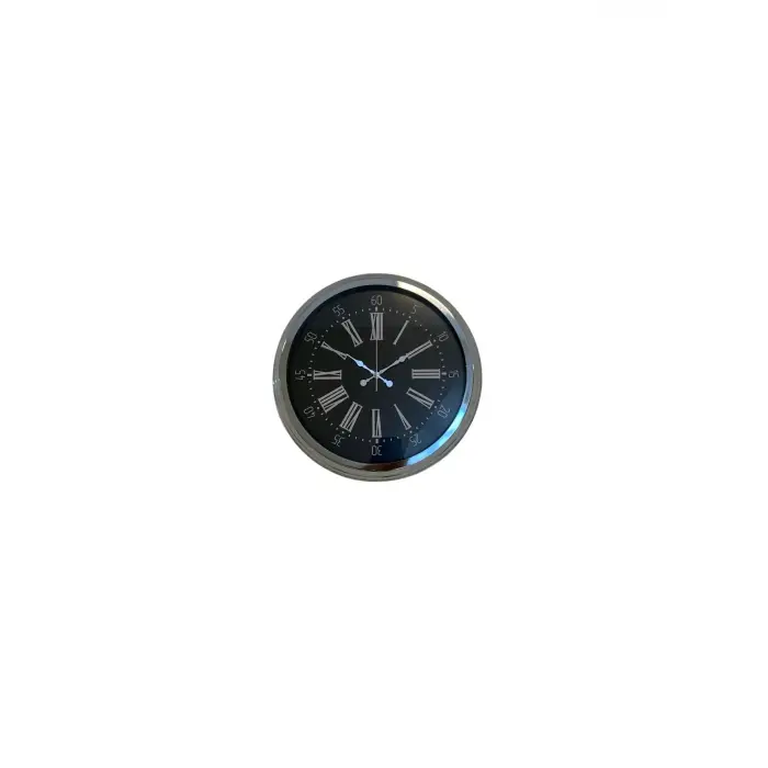 Dark Elegance 40 Cm Metal Krom Duvar Saati
