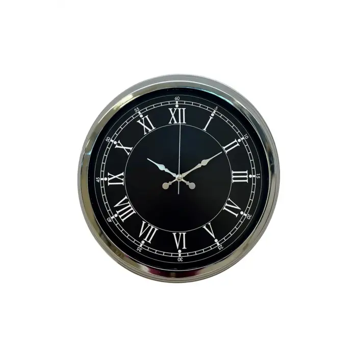 Elegance 40 Cm Metal Krom Duvar Saati