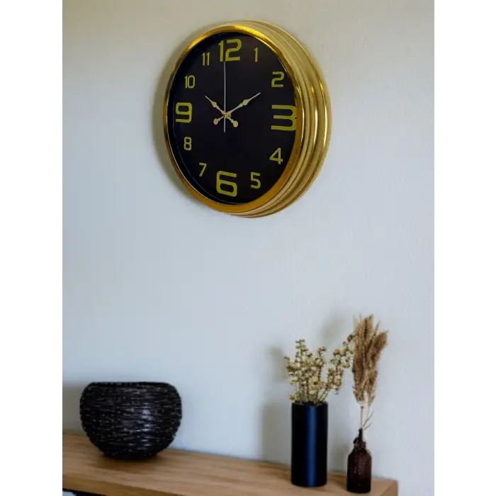 Elegance Gold Luxury 40 Cm Metal Duvar Saati
