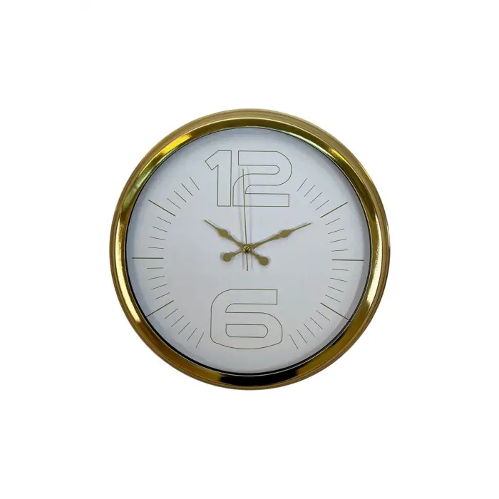 Elegant White Gold 40 Cm Metal Duvar Saati