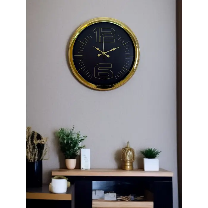 Elite Luxury Gold 40 Cm Metal Duvar Saati