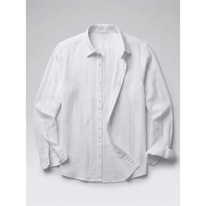 Erkek Armürlü Yarım Oversize Müslin Gömlek