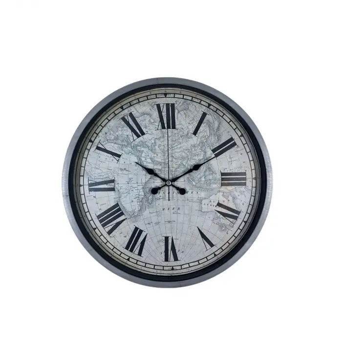 Gri 36 Cm Atlas Modern Tasarım Duvar Saati