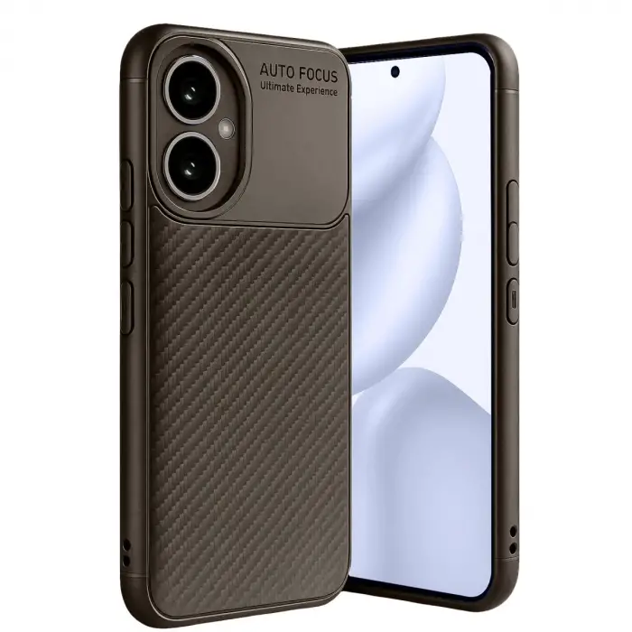 Honor 400 Kılıf Auto Focus Karbon Kapak - Kahverengi