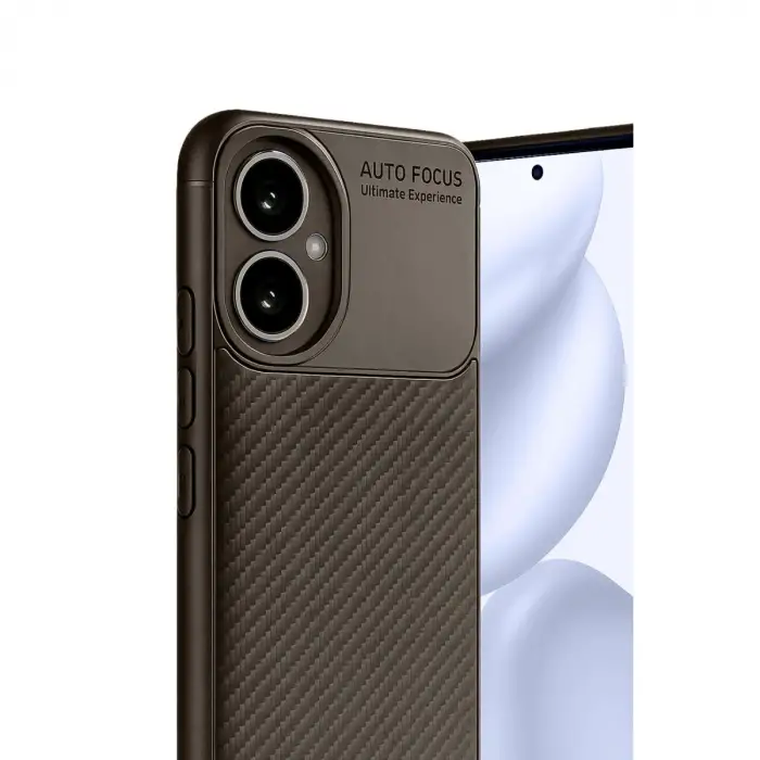Honor 400 Kılıf Auto Focus Karbon Kapak - Kahverengi