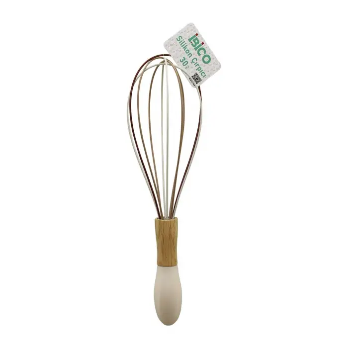 İbico İ22-022 ( 30cm ) ( Silikon ) Çırpıcı ( Ahşap Bambu & Plastik Saplı )*12x20