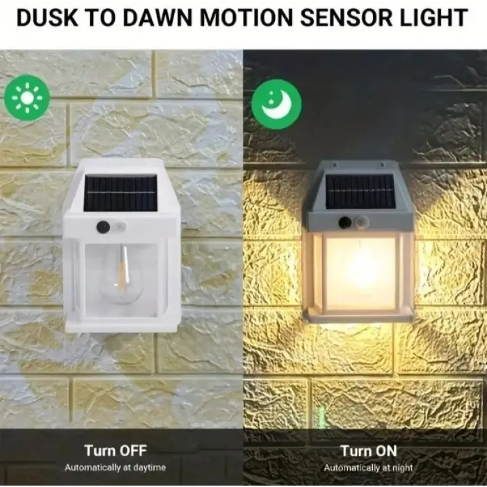 2 Adet Büyük Boy Güneş Enerjili Bahçe Led Ampul Hareket Sensörlü Bahçe Led 3 Modlu