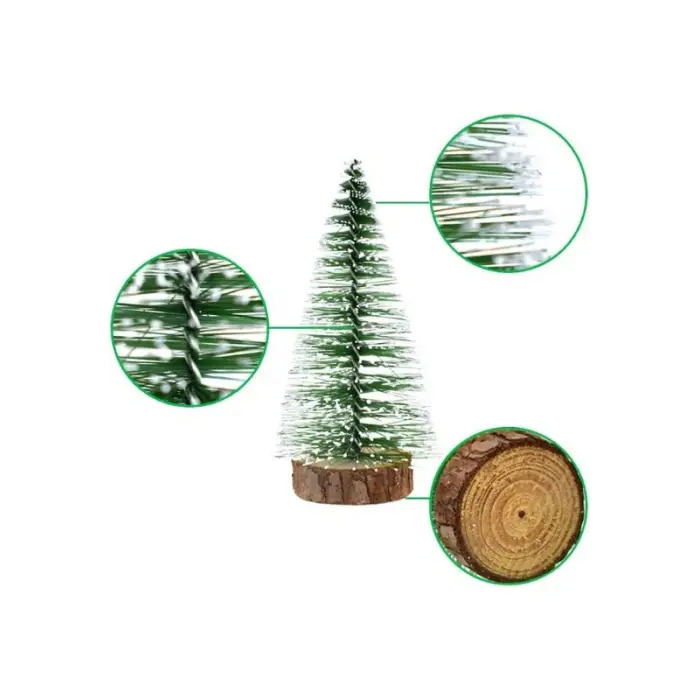 9 Adet Nevada Mini Çam Ağacı Uçlarına Kar Yağmış Karlı Yılbaşı Hediyesi  15-12-8  cm