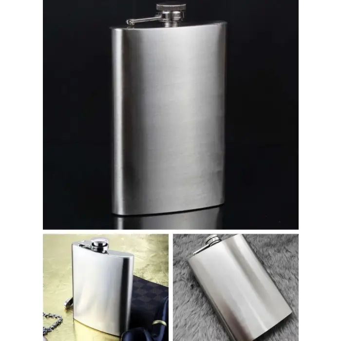 9 Oz Paslanmaz Çelik Cep Matarası 266 Ml içki Viski Konyak Alkol Matarası