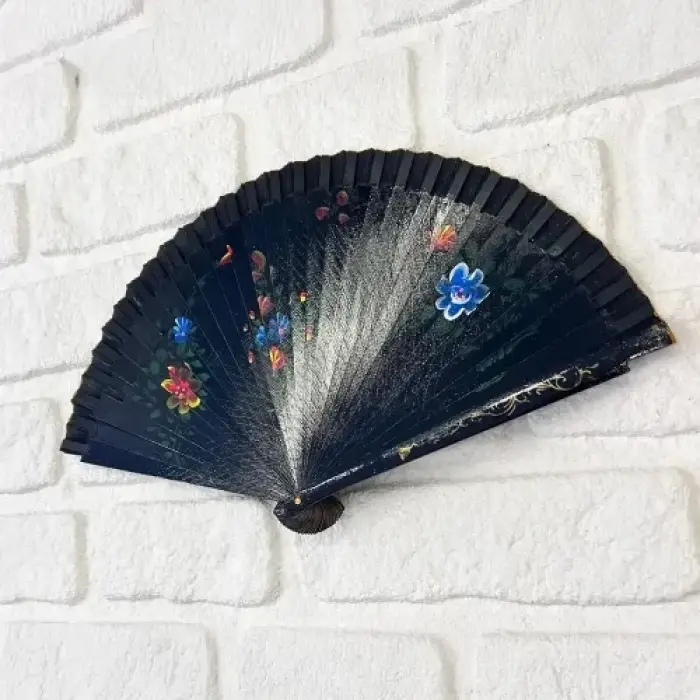 Bambu Çift Taraflı Siyah Yelpaze 12li Paket