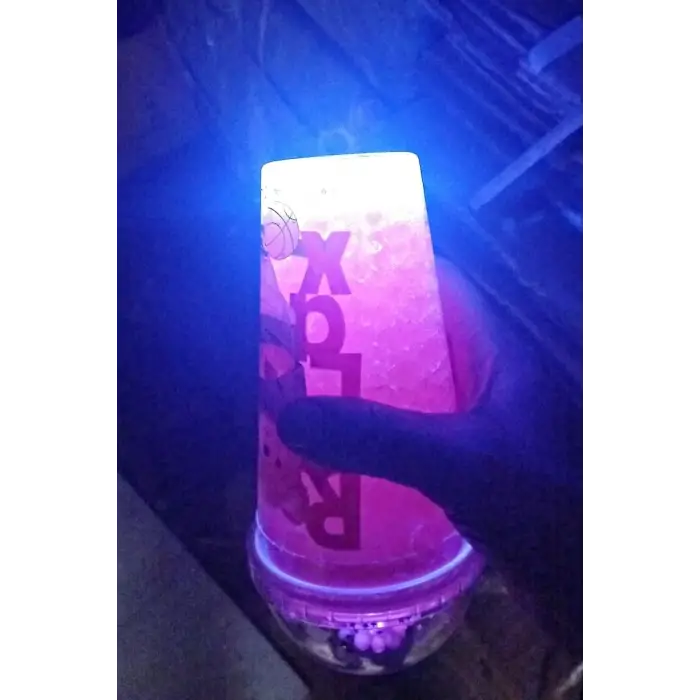 Bear Suluk Pipetli Buzlu Cam Görünümlü Led Işıklı 450 ML Çift Katman Mika 2093 Pembe