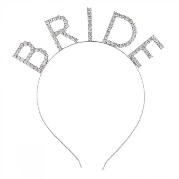 Bekarlığa Veda Kristal Taşlı Gümüş Bride Tacı