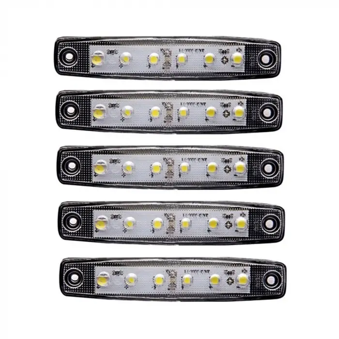 Beyaz Parmak Led Dorse Lamba 6 Ledli 12-24V 5li