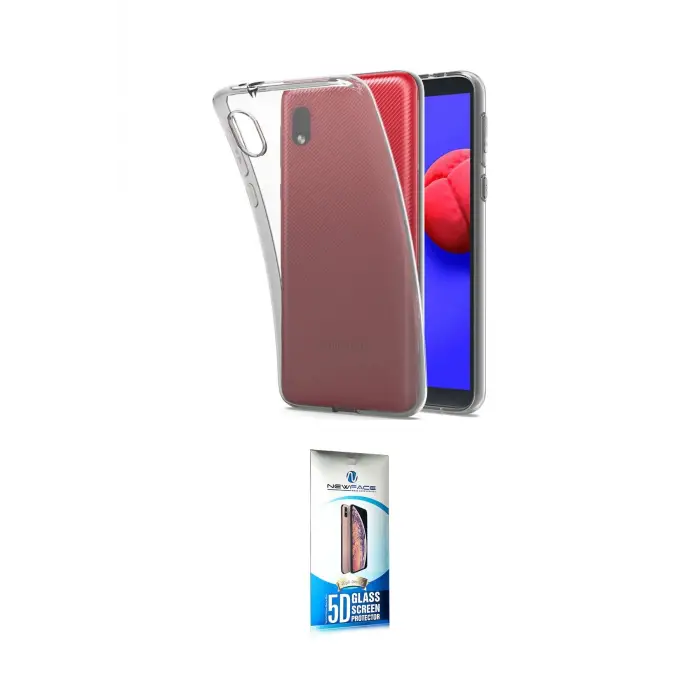 ieg™ Galaxy A01 Core Kılıf Zirve Doku - Siyah 5D Eko Cam Ekran Koruyucu
